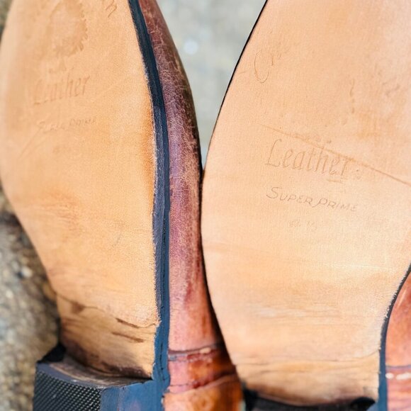 Boho Kilim Leather Western Boots Size 8.5 – Woven Tribal Cowgirl Style - Picture 5 of 8